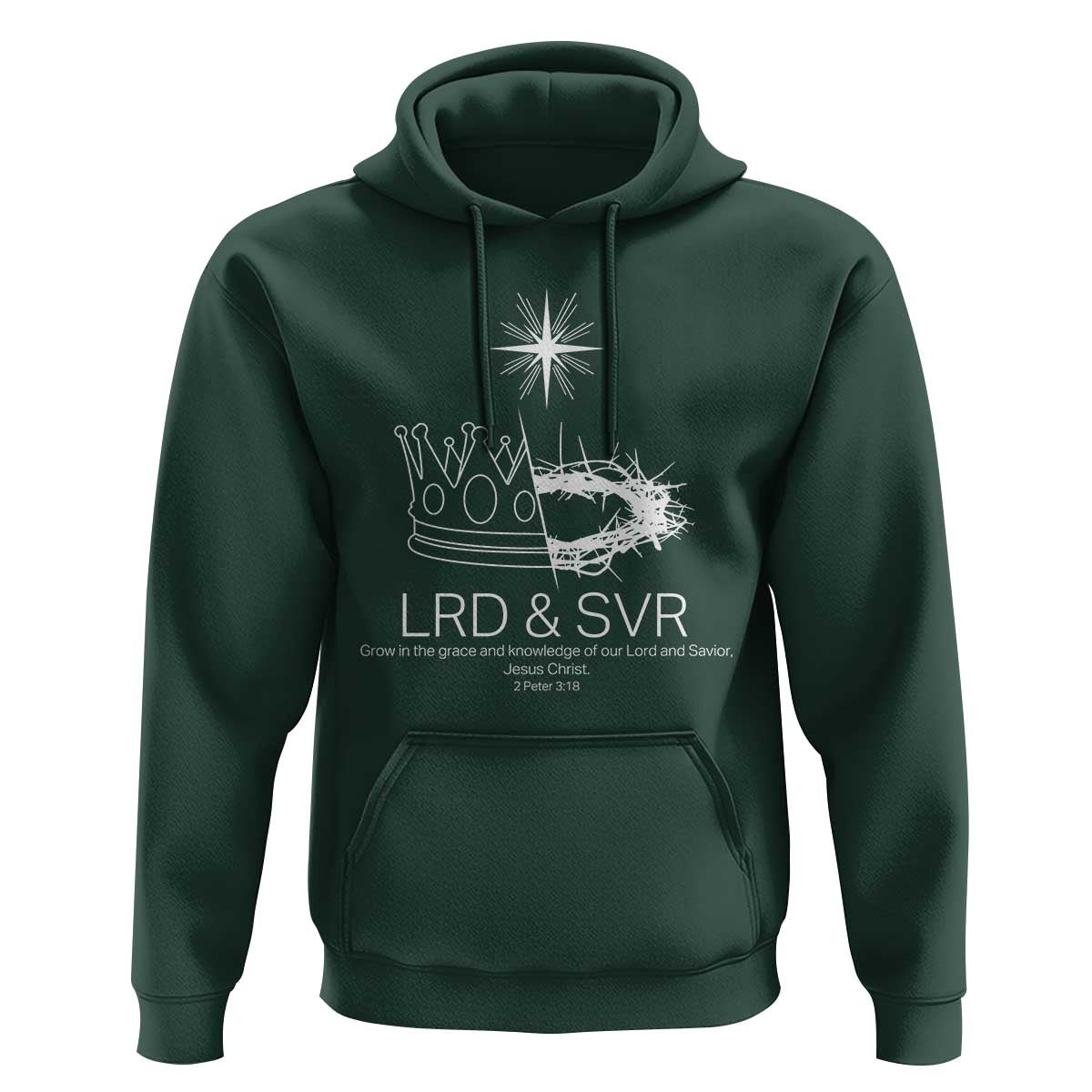 Jesus Christian Hoodie Crown Thorn Monochrome LRD SVR Symbolic Religious - Wonder Print Shop