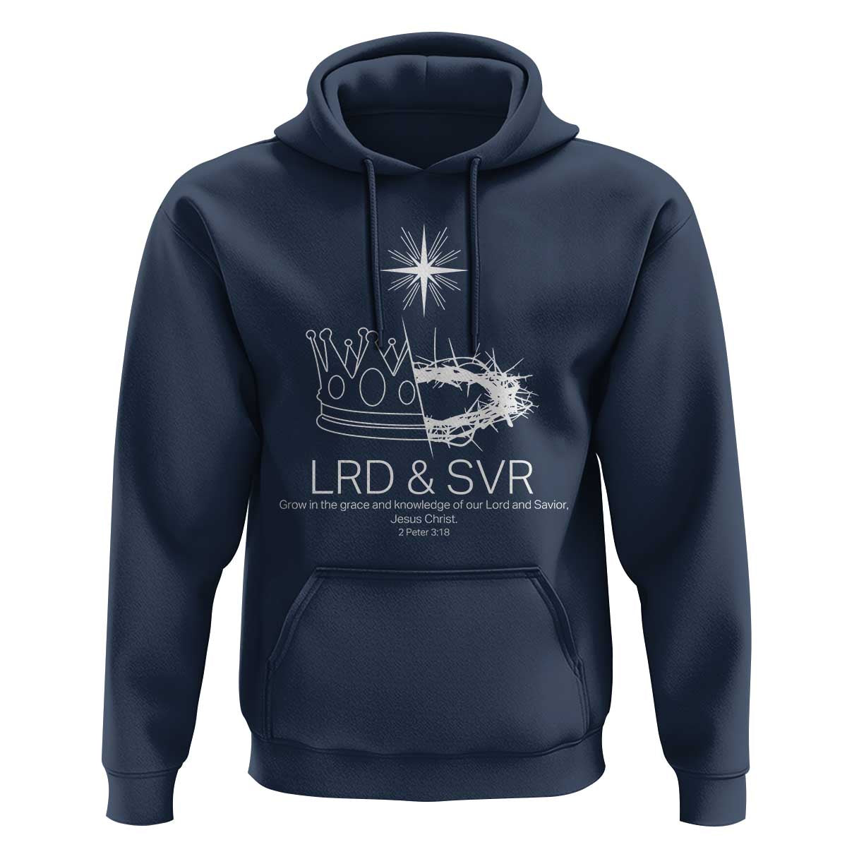 Jesus Christian Hoodie Crown Thorn Monochrome LRD SVR Symbolic Religious - Wonder Print Shop