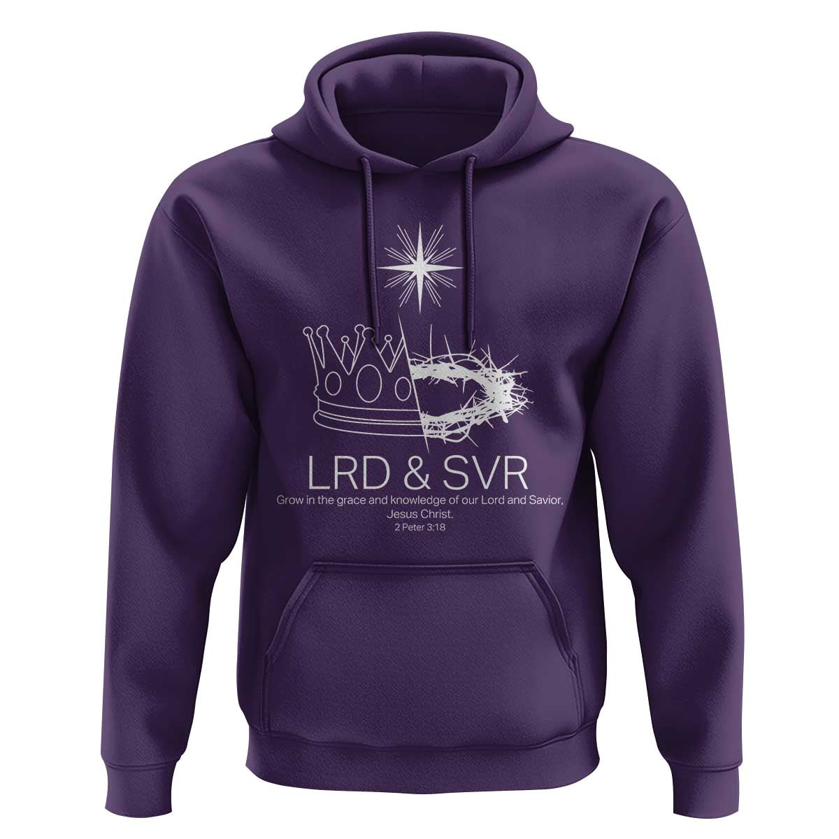 Jesus Christian Hoodie Crown Thorn Monochrome LRD SVR Symbolic Religious - Wonder Print Shop