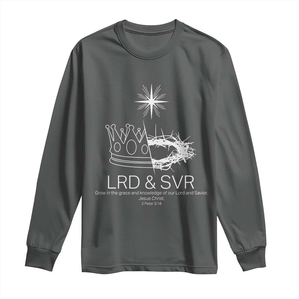 Jesus Christian Long Sleeve Shirt Crown Thorn Monochrome LRD SVR Symbolic Religious - Wonder Print Shop