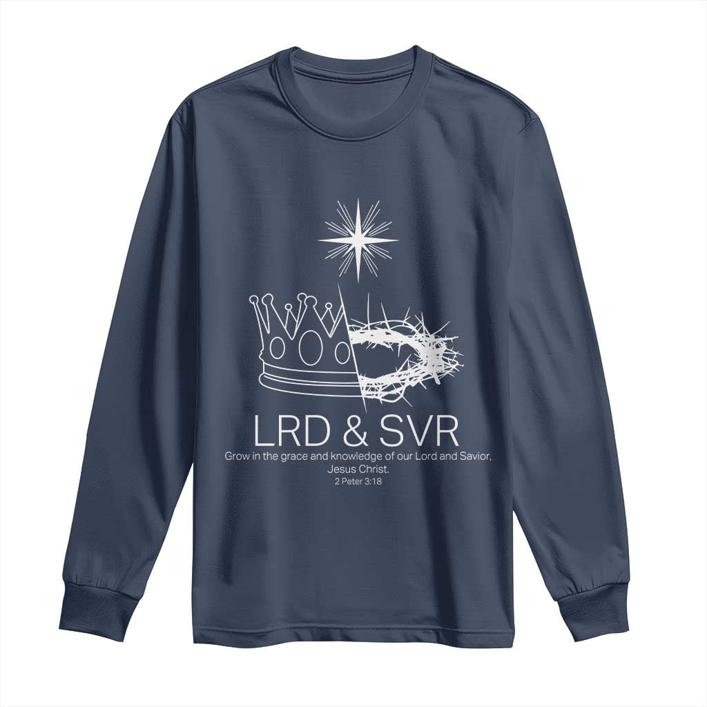 Jesus Christian Long Sleeve Shirt Crown Thorn Monochrome LRD SVR Symbolic Religious - Wonder Print Shop