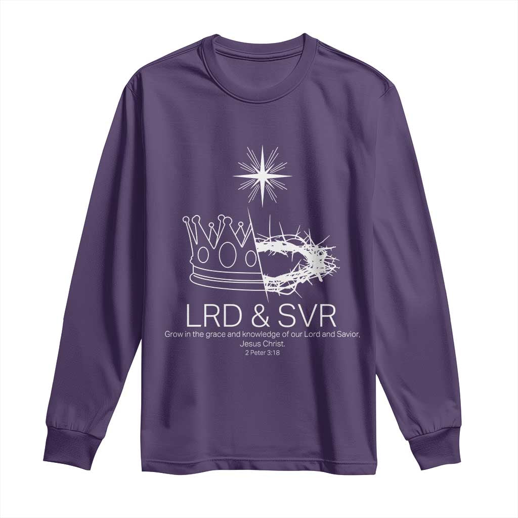 Jesus Christian Long Sleeve Shirt Crown Thorn Monochrome LRD SVR Symbolic Religious - Wonder Print Shop