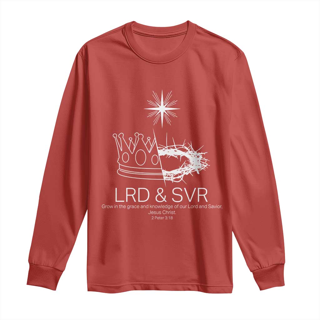Jesus Christian Long Sleeve Shirt Crown Thorn Monochrome LRD SVR Symbolic Religious - Wonder Print Shop