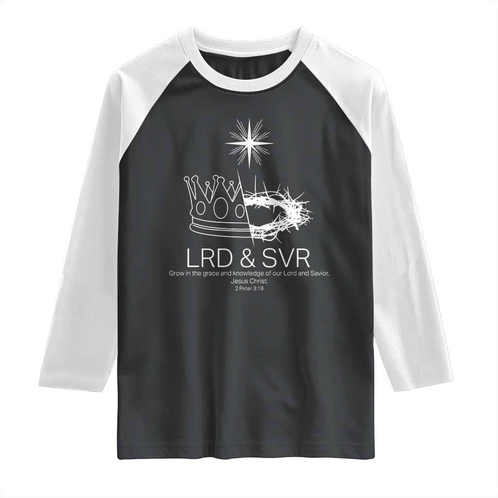 Jesus Christian Raglan Shirt Crown Thorn Monochrome LRD SVR Symbolic Religious - Wonder Print Shop