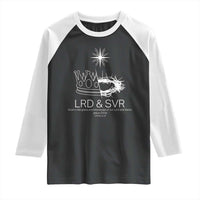 Jesus Christian Raglan Shirt Crown Thorn Monochrome LRD SVR Symbolic Religious - Wonder Print Shop