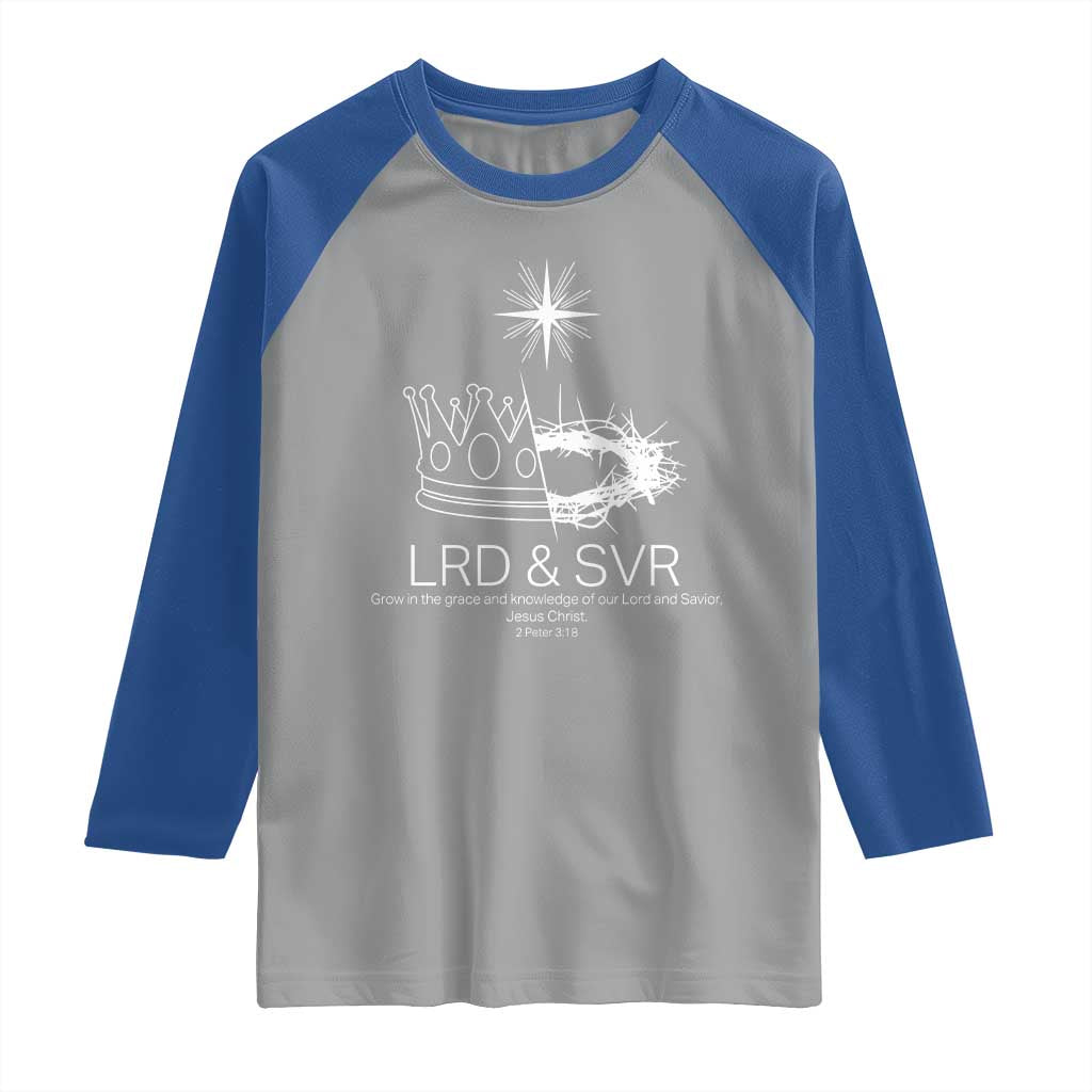 Jesus Christian Raglan Shirt Crown Thorn Monochrome LRD SVR Symbolic Religious - Wonder Print Shop