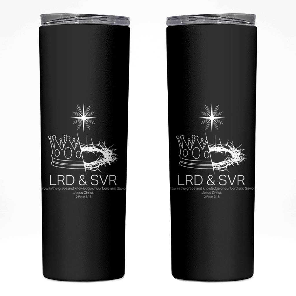 Jesus Christian Skinny Tumbler Crown Thorn Monochrome LRD SVR Symbolic Religious - Wonder Print Shop