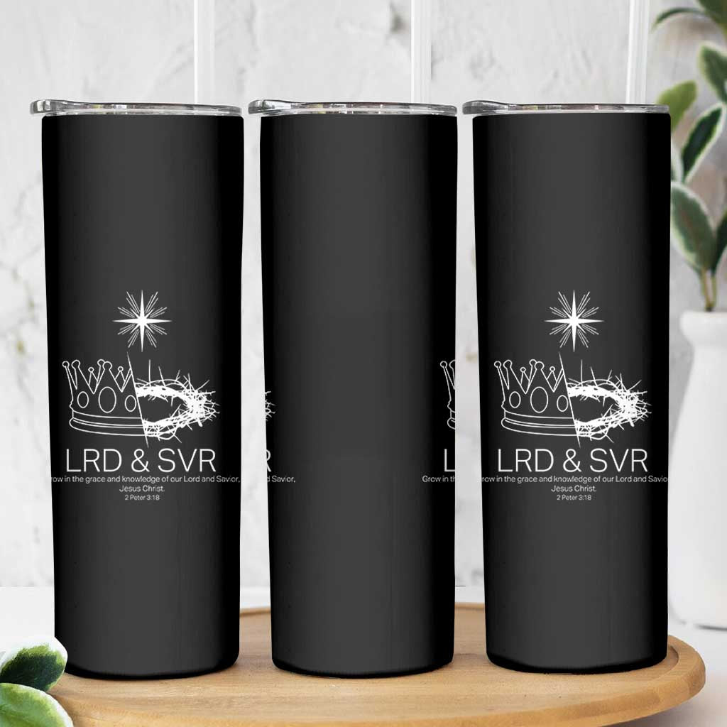 Jesus Christian Skinny Tumbler Crown Thorn Monochrome LRD SVR Symbolic Religious - Wonder Print Shop