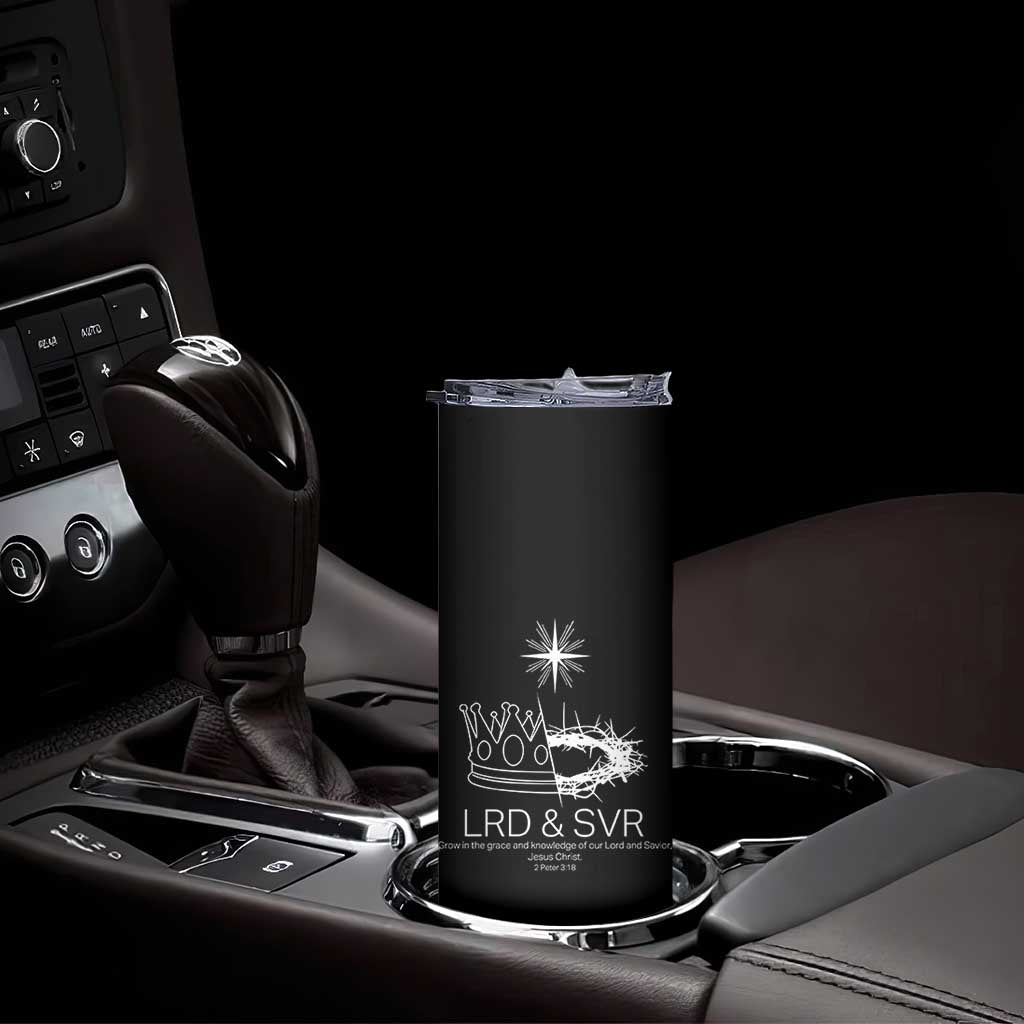Jesus Christian Skinny Tumbler Crown Thorn Monochrome LRD SVR Symbolic Religious - Wonder Print Shop