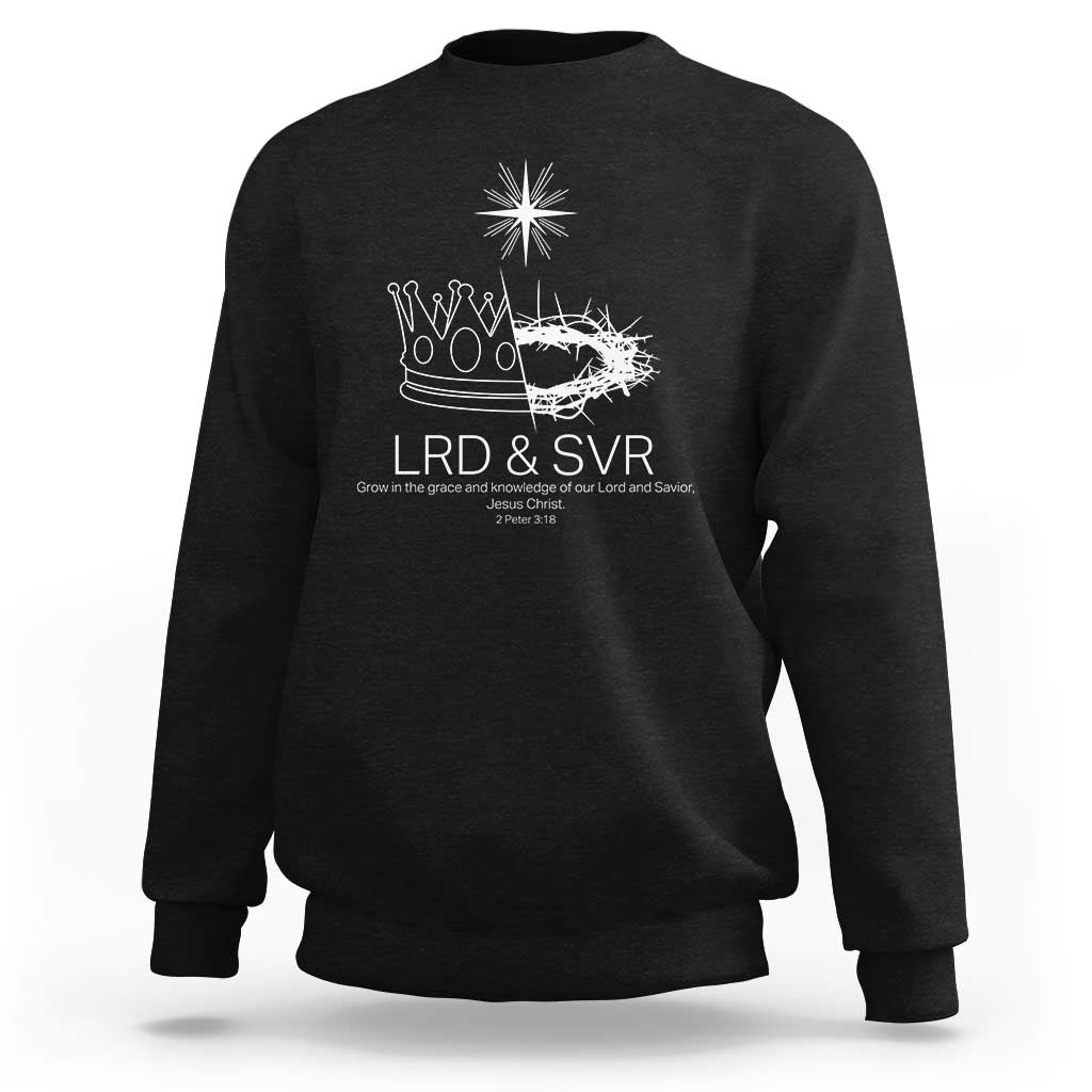Jesus Christian Sweatshirt Crown Thorn Monochrome LRD SVR Symbolic Religious - Wonder Print Shop