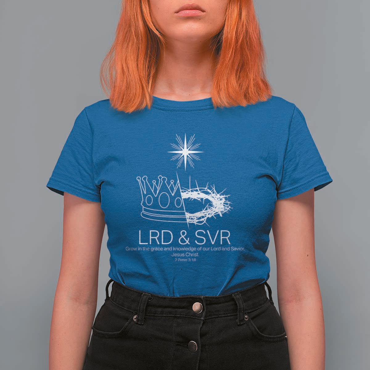 Jesus Christian T Shirt For Women Crown Thorn Monochrome LRD SVR Symbolic Religious - Wonder Print Shop