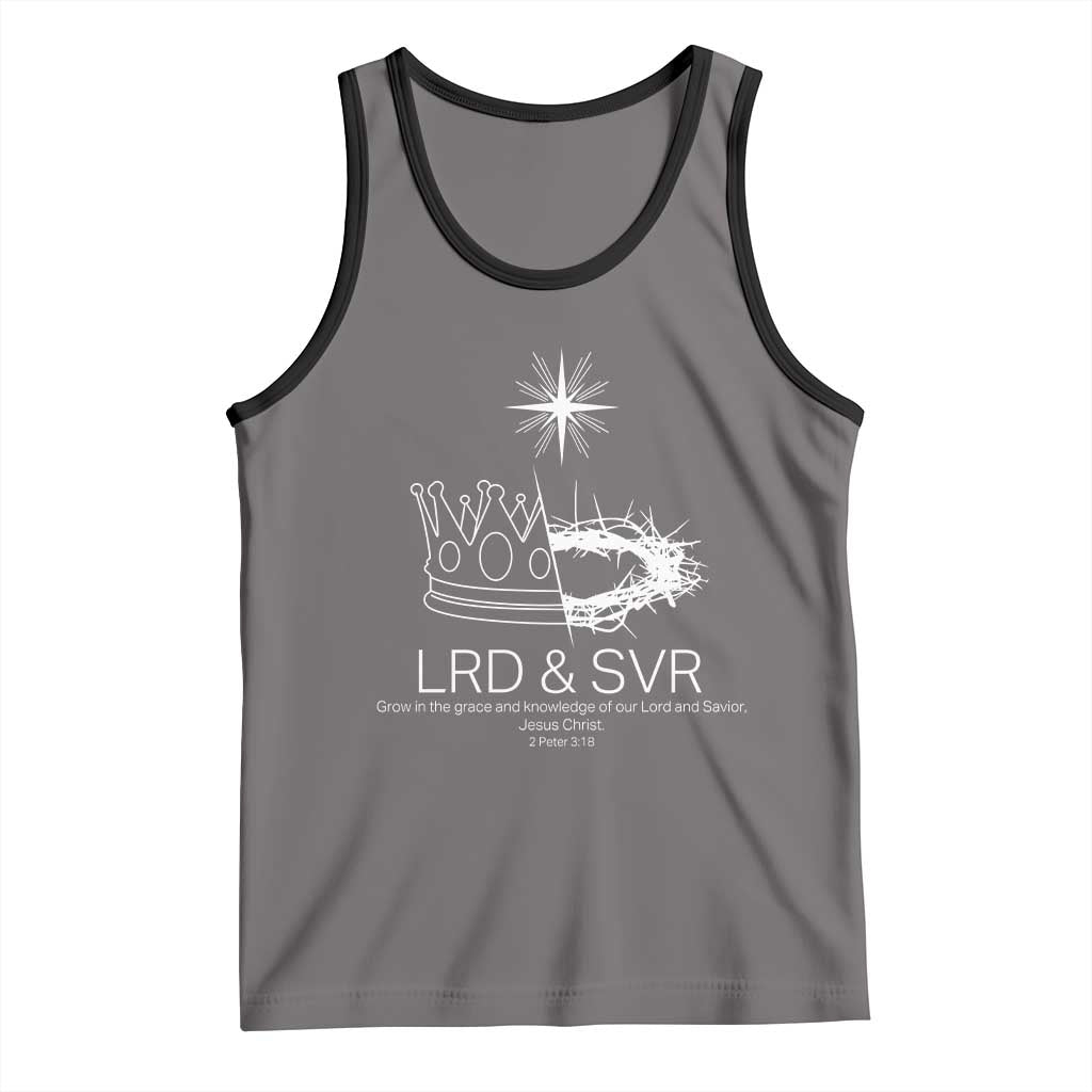 Jesus Christian Tank Top Crown Thorn Monochrome LRD SVR Symbolic Religious - Wonder Print Shop