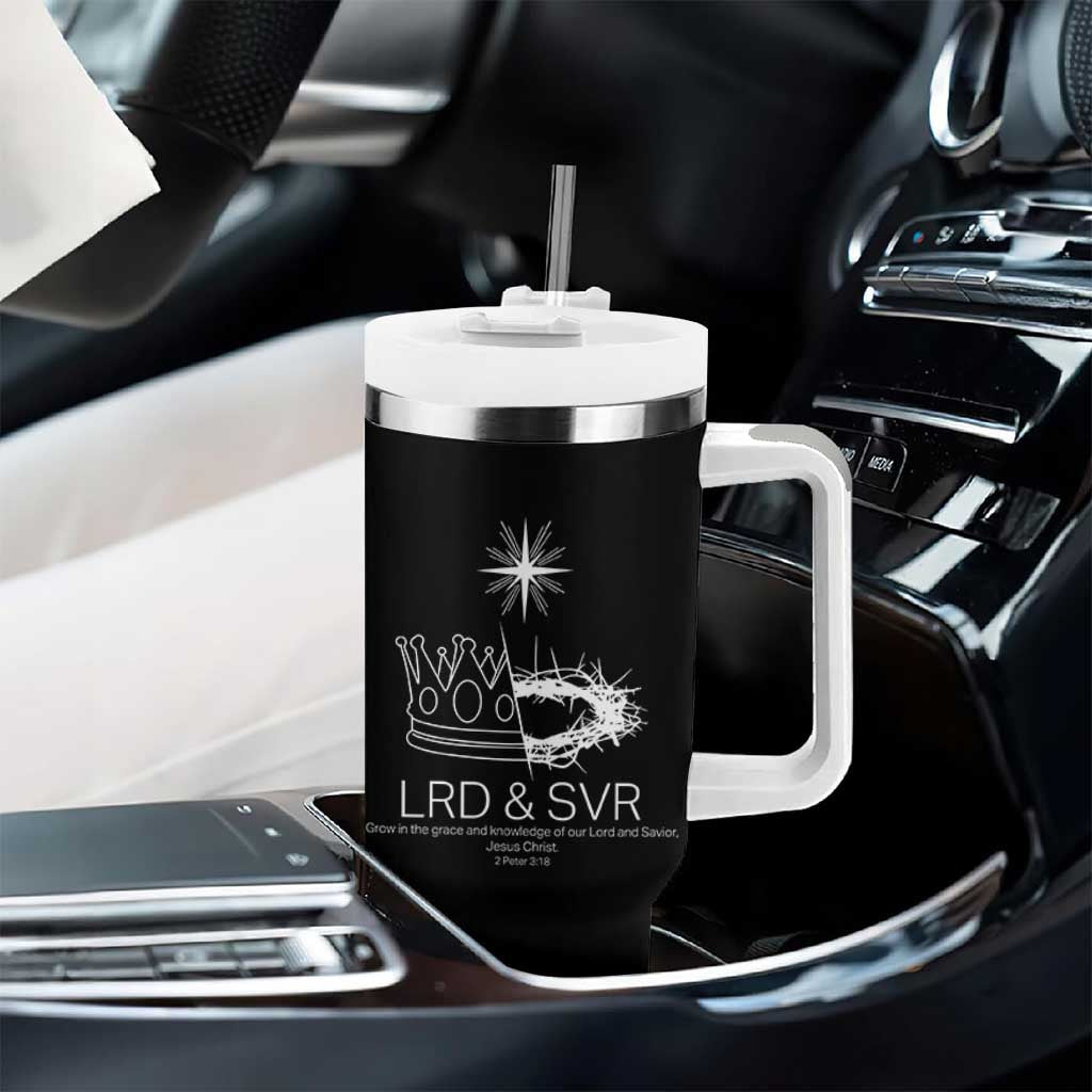 Jesus Christian Tumbler With Handle Crown Thorn Monochrome LRD SVR Symbolic Religious - Wonder Print Shop