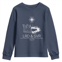 Jesus Christian Youth Sweatshirt Crown Thorn Monochrome LRD SVR Symbolic Religious - Wonder Print Shop