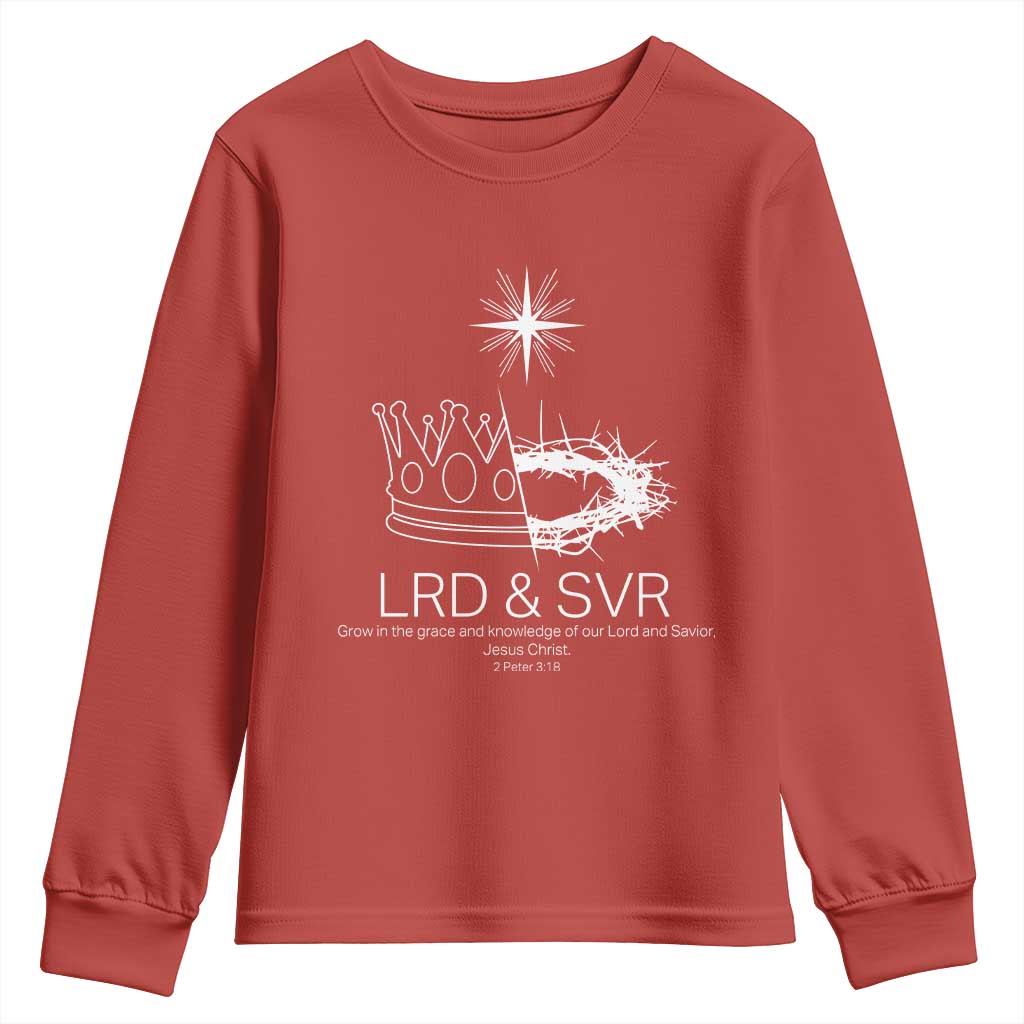 Jesus Christian Youth Sweatshirt Crown Thorn Monochrome LRD SVR Symbolic Religious - Wonder Print Shop
