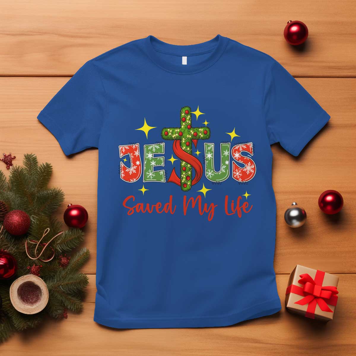 Jesus Christian Christmas T Shirt Religious Cross Bible Verse - Wonder Print Shop