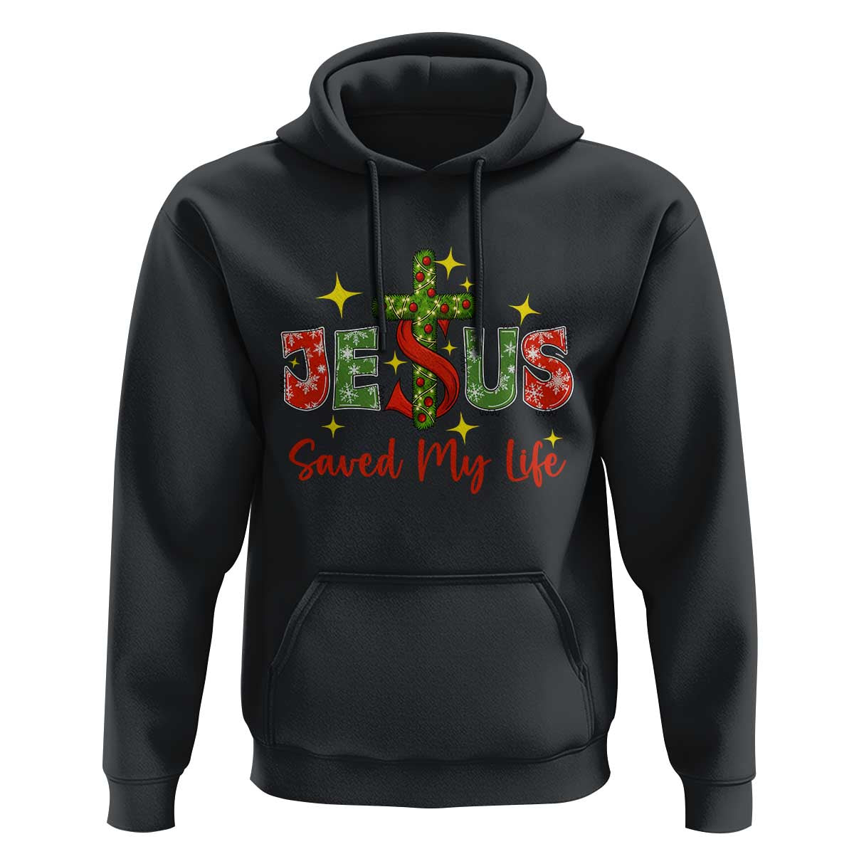 Jesus Christian Christmas Hoodie Religious Cross Bible Verse - Wonder Print Shop
