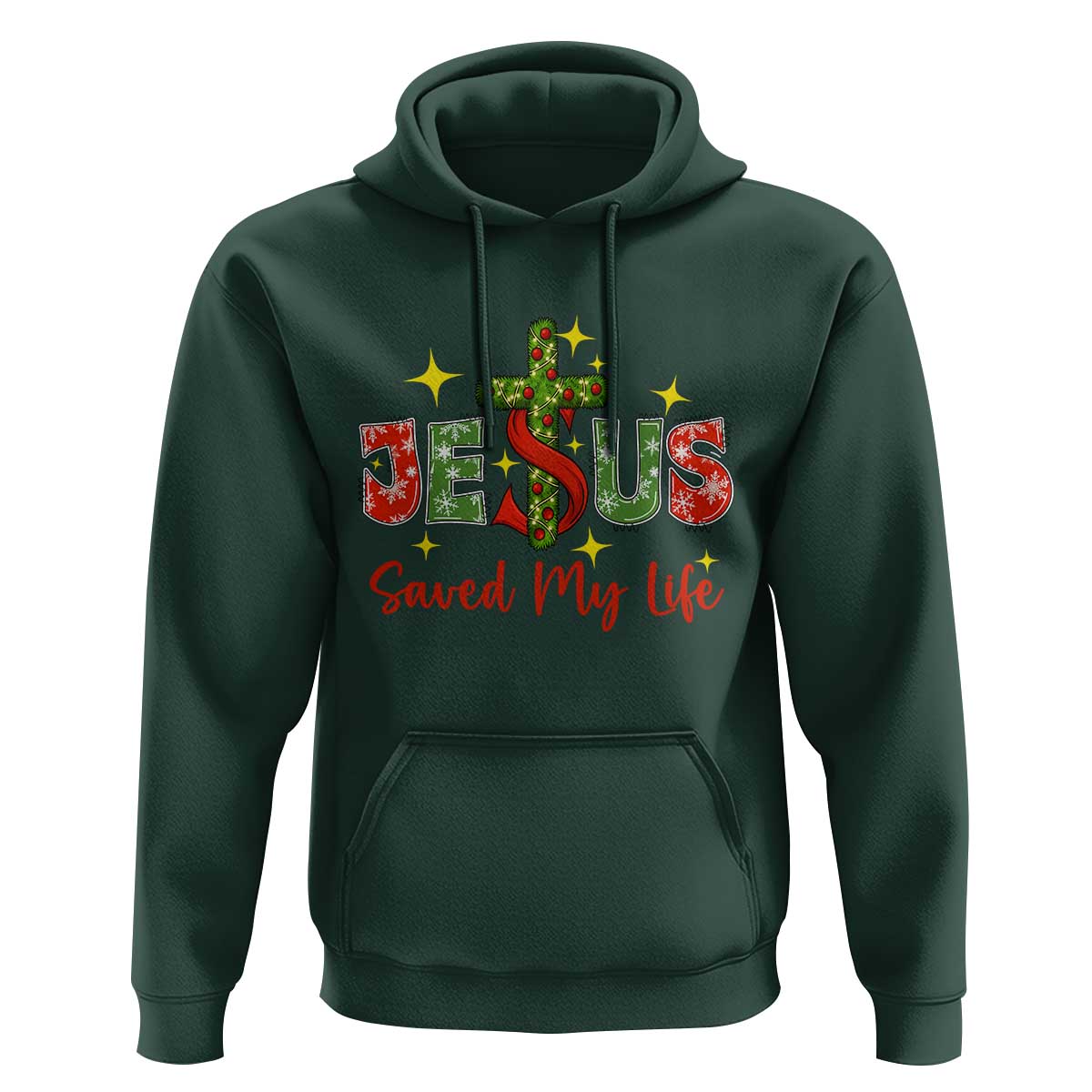 Jesus Christian Christmas Hoodie Religious Cross Bible Verse - Wonder Print Shop
