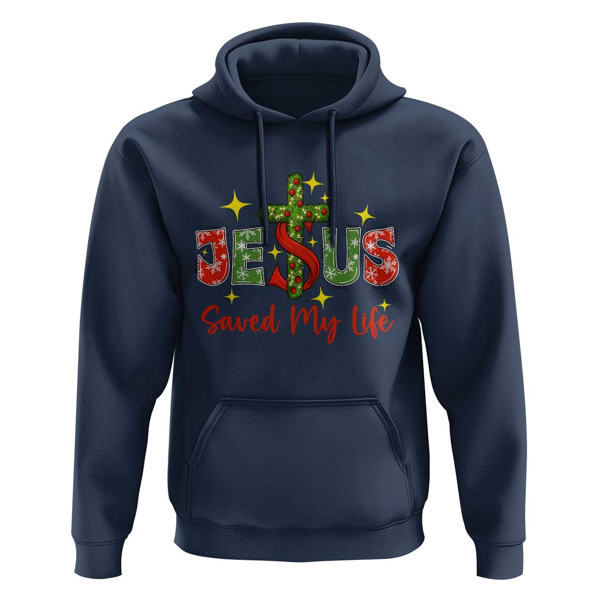 Jesus Christian Christmas Hoodie Religious Cross Bible Verse - Wonder Print Shop