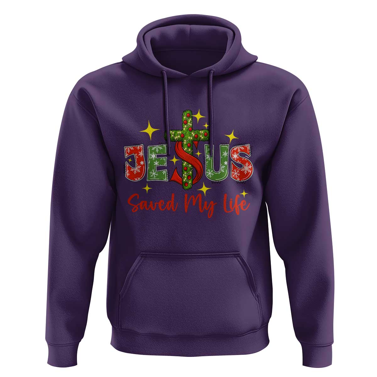 Jesus Christian Christmas Hoodie Religious Cross Bible Verse - Wonder Print Shop