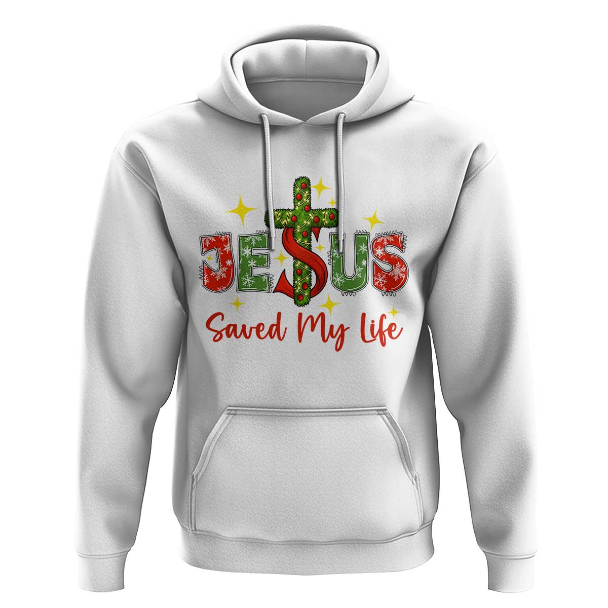 Jesus Christian Christmas Hoodie Religious Cross Bible Verse - Wonder Print Shop