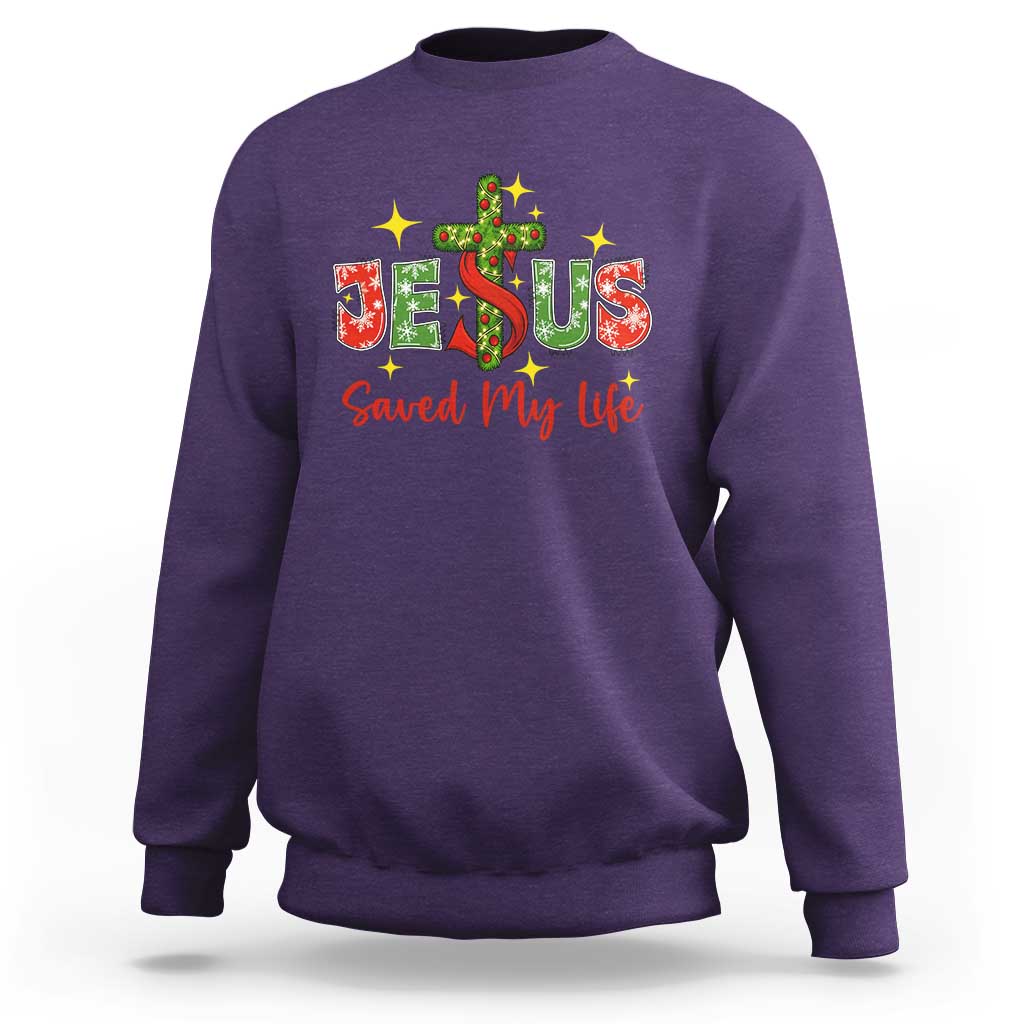 Jesus Christian Christmas Sweatshirt Religious Cross Bible Verse - Wonder Print Shop