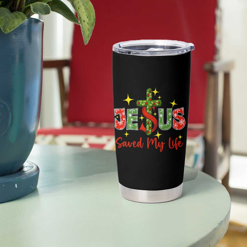 Jesus Christian Christmas Tumbler Cup Religious Cross Bible Verse - Wonder Print Shop
