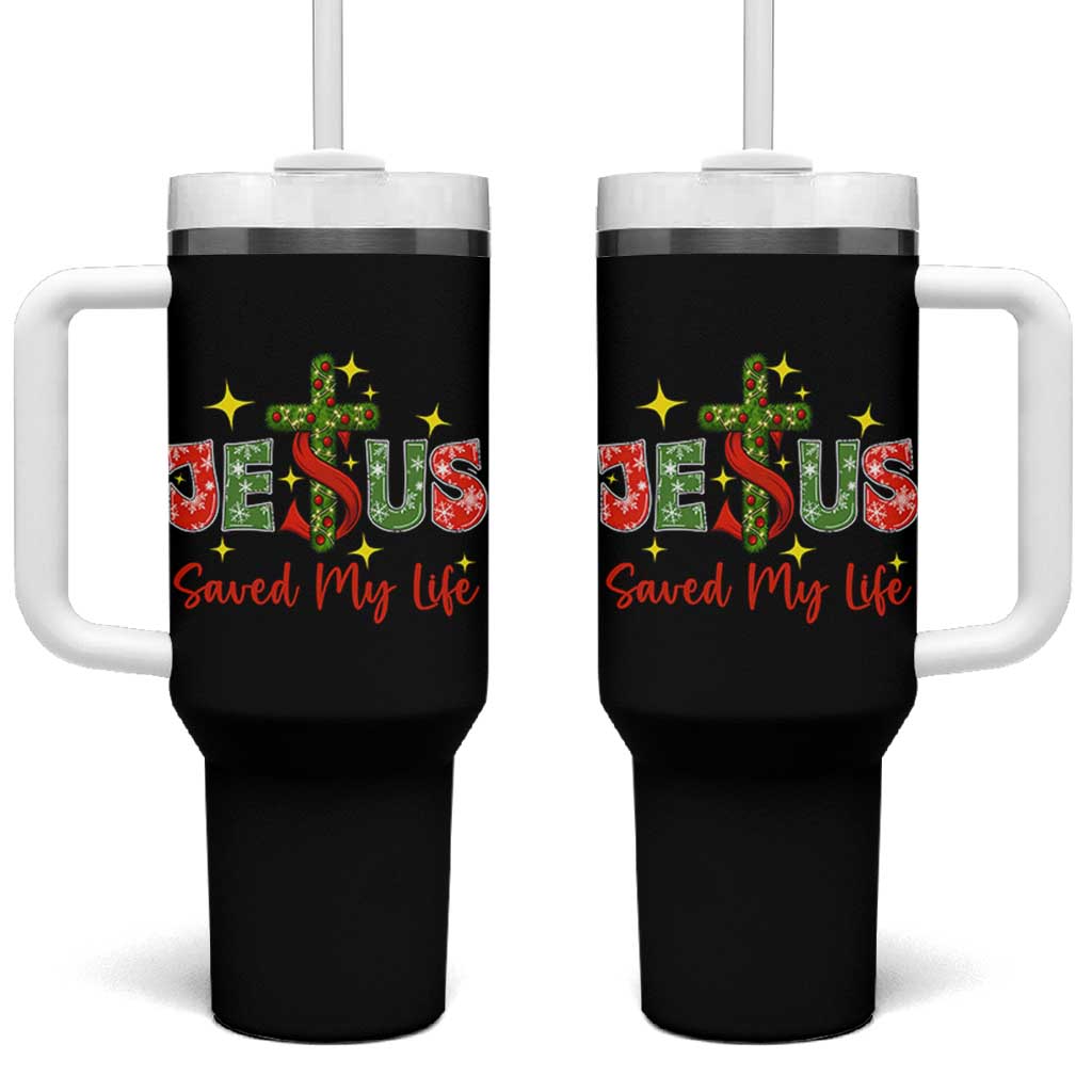 Jesus Christian Christmas Tumbler With Handle Religious Cross Bible Verse - Wonder Print Shop