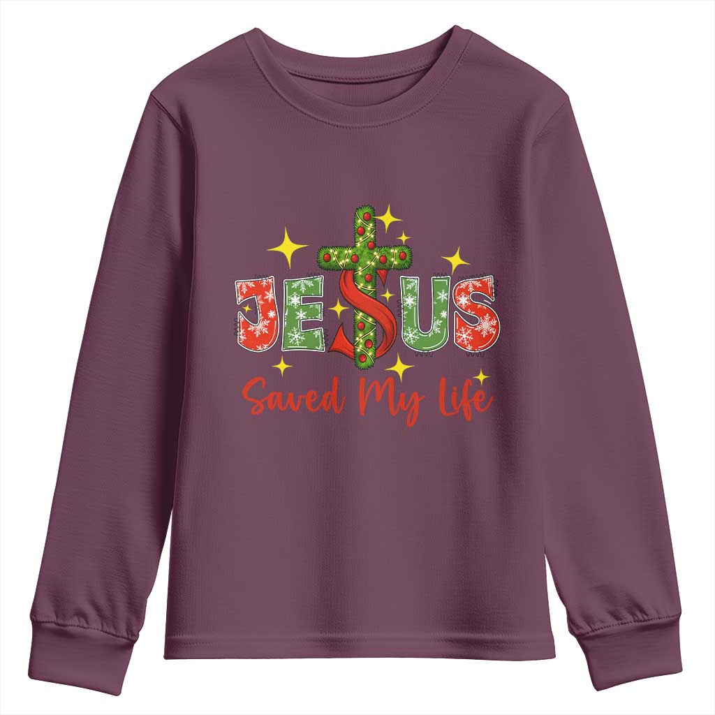 Jesus Christian Christmas Youth Sweatshirt Religious Cross Bible Verse - Wonder Print Shop