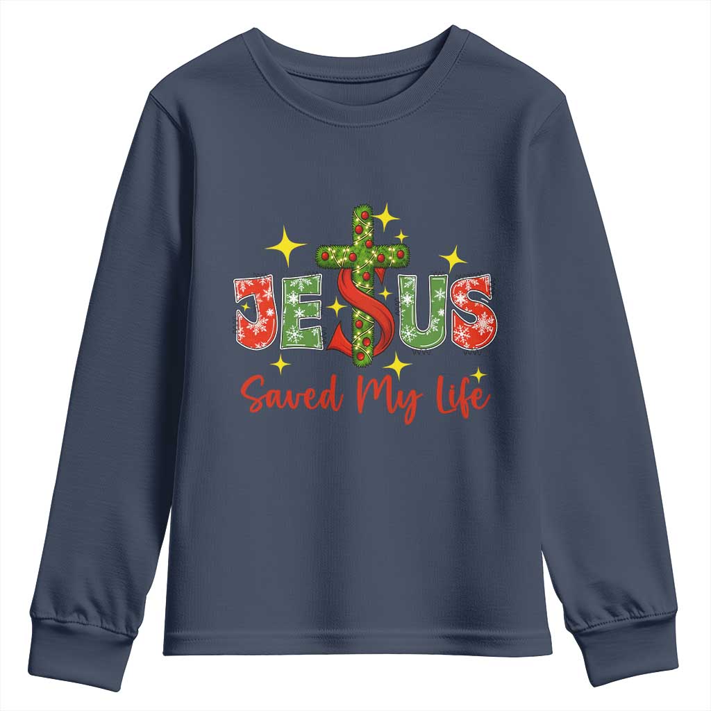 Jesus Christian Christmas Youth Sweatshirt Religious Cross Bible Verse - Wonder Print Shop