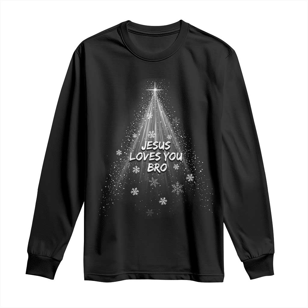 Christian Christmas Long Sleeve Shirt Jesus Loves You Bro - Wonder Print Shop