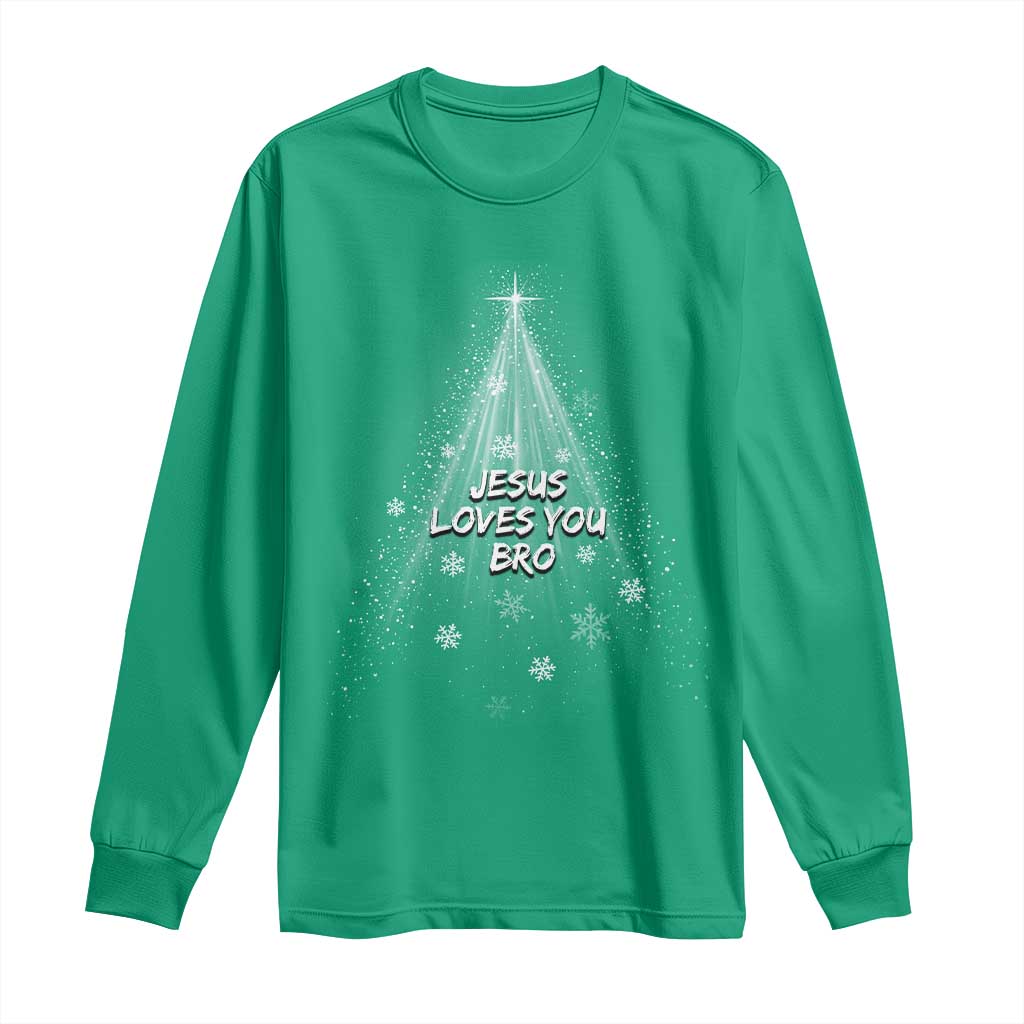 Christian Christmas Long Sleeve Shirt Jesus Loves You Bro - Wonder Print Shop