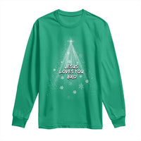 Christian Christmas Long Sleeve Shirt Jesus Loves You Bro - Wonder Print Shop