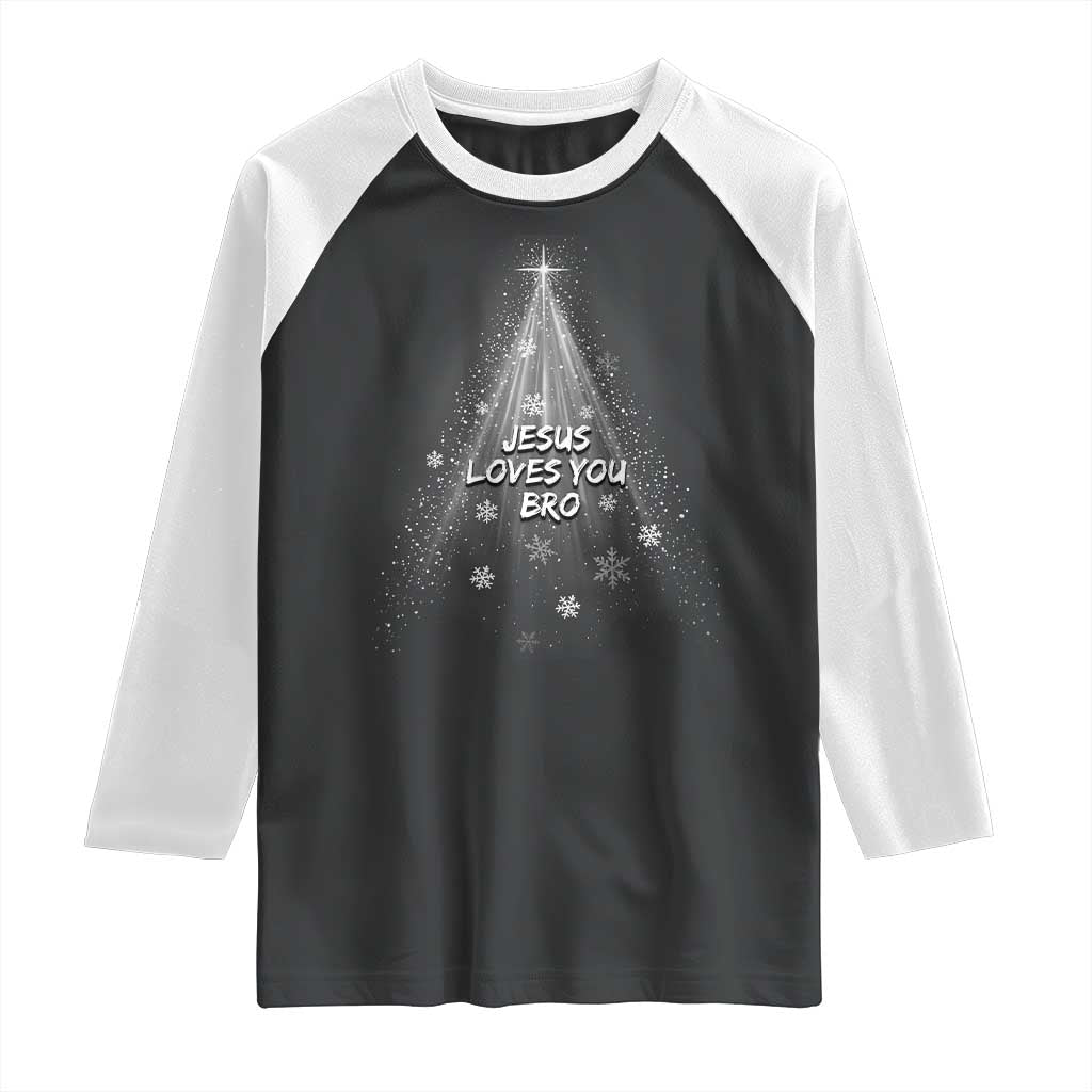 Christian Christmas Raglan Shirt Jesus Loves You Bro - Wonder Print Shop