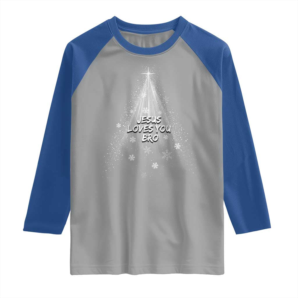 Christian Christmas Raglan Shirt Jesus Loves You Bro - Wonder Print Shop