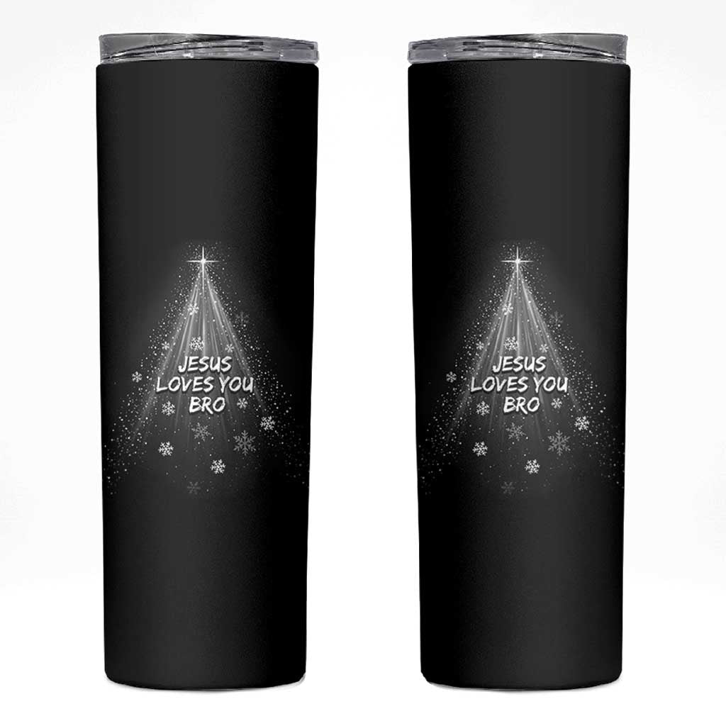 Christian Christmas Skinny Tumbler Jesus Loves You Bro - Wonder Print Shop