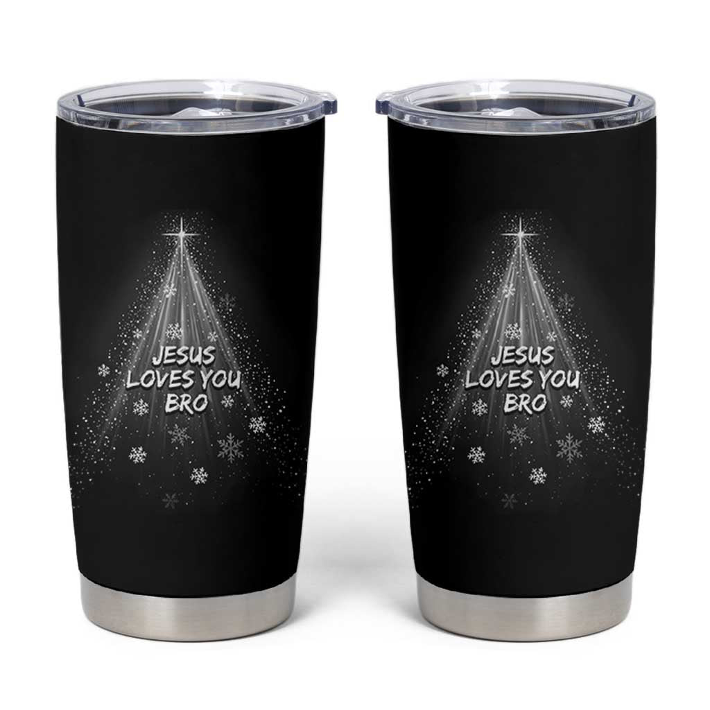 Christian Christmas Tumbler Cup Jesus Loves You Bro - Wonder Print Shop