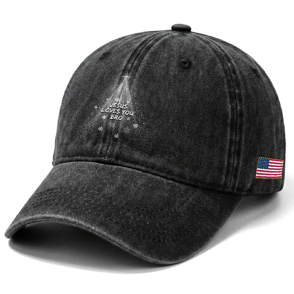 Christian Christmas Washed Cotton Baseball Cap Jesus Loves You Bro