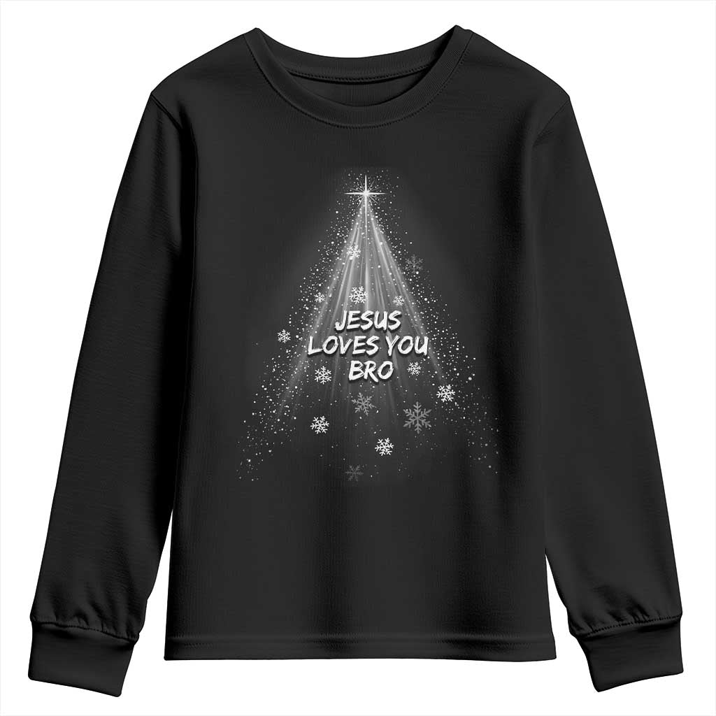 Christian Christmas Youth Sweatshirt Jesus Loves You Bro - Wonder Print Shop