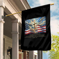 Jesus Christian Garden Flag American Flag Religious Cross Bible Verse Faith Inspirational - Wonder Print Shop