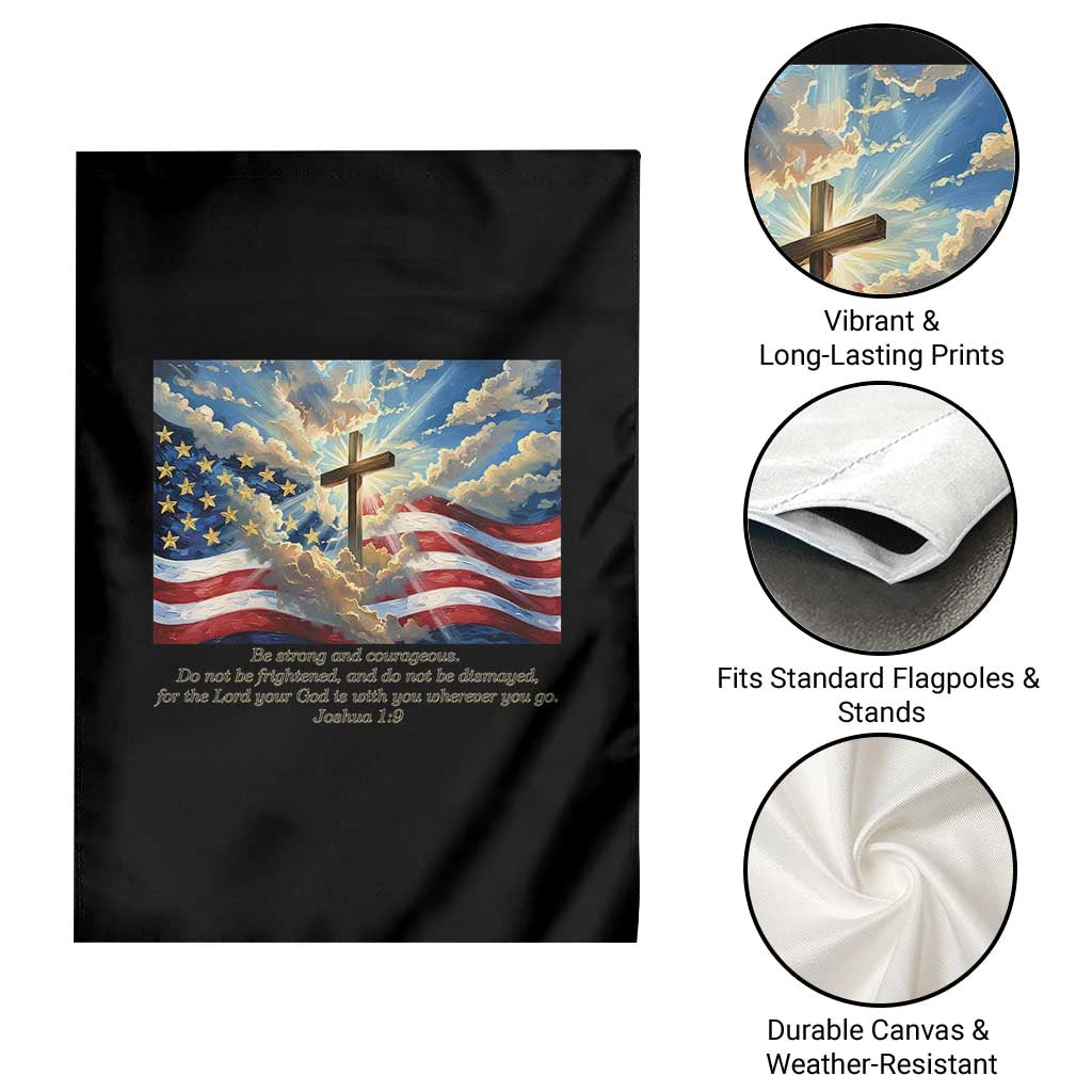 Jesus Christian Garden Flag American Flag Religious Cross Bible Verse Faith Inspirational - Wonder Print Shop