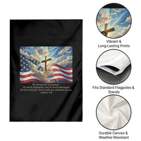 Jesus Christian Garden Flag American Flag Religious Cross Bible Verse Faith Inspirational - Wonder Print Shop