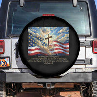 Jesus Christian Spare Tire Cover American Flag Religious Cross Bible Verse Faith Inspirational - Wonder Print Shop