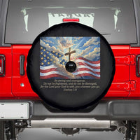 Jesus Christian Spare Tire Cover American Flag Religious Cross Bible Verse Faith Inspirational - Wonder Print Shop