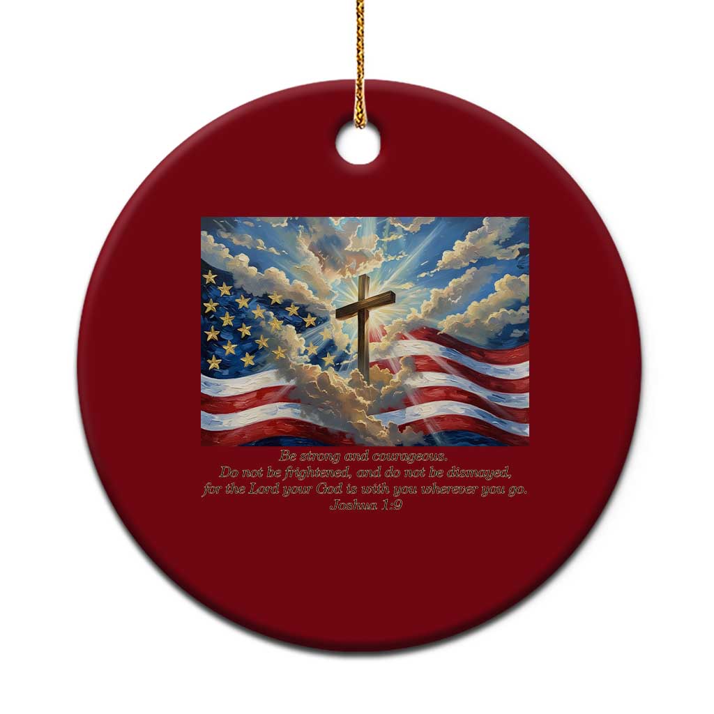 Jesus Christian Ceramic Ornament American Flag Religious Cross Bible Verse Faith Inspirational - Wonder Print Shop