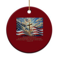 Jesus Christian Ceramic Ornament American Flag Religious Cross Bible Verse Faith Inspirational - Wonder Print Shop