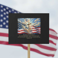 Jesus Christian Protest Sign American Flag Religious Cross Bible Verse Faith Inspirational - Wonder Print Shop