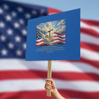 Jesus Christian Protest Sign American Flag Religious Cross Bible Verse Faith Inspirational - Wonder Print Shop