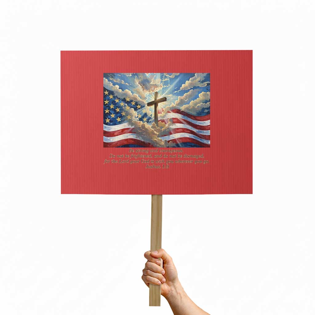 Jesus Christian Protest Sign American Flag Religious Cross Bible Verse Faith Inspirational - Wonder Print Shop
