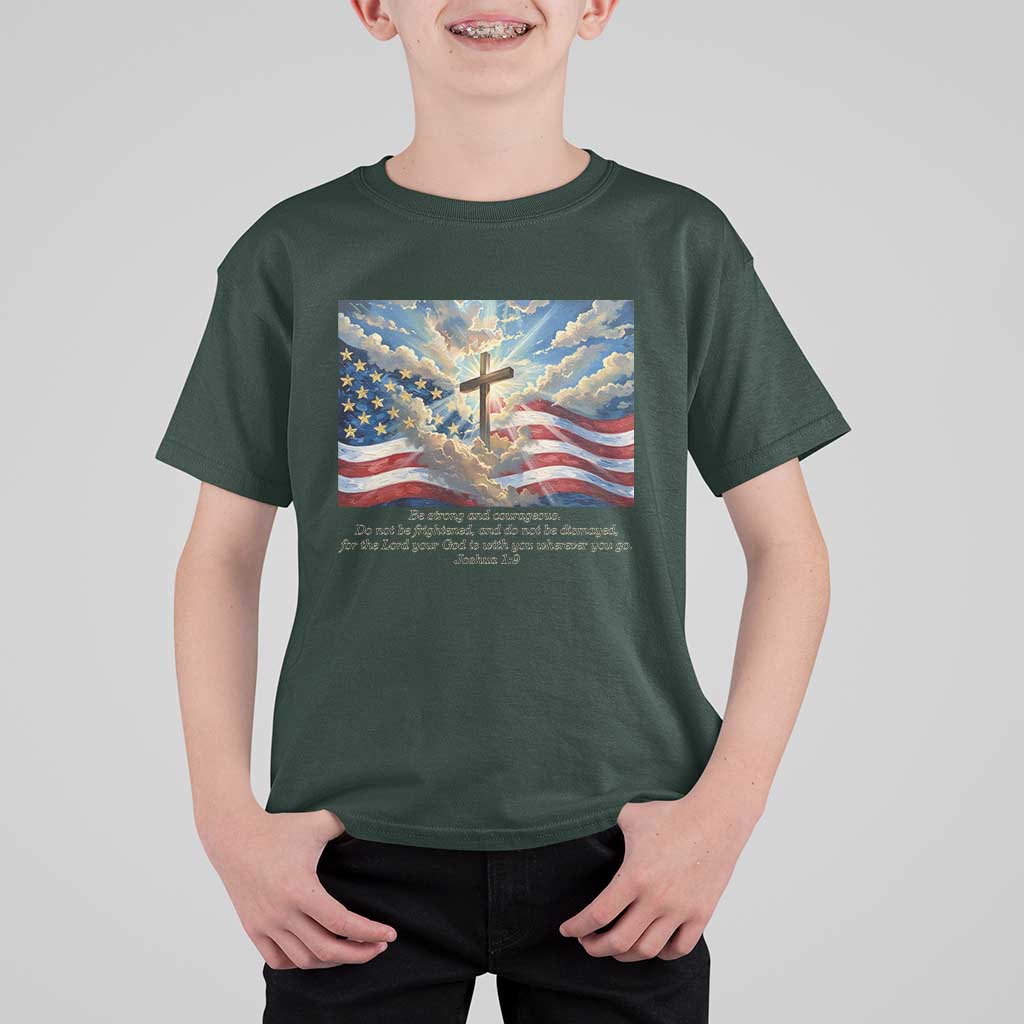 Jesus Christian T Shirt For Kid American Flag Religious Cross Bible Verse Faith Inspirational - Wonder Print Shop